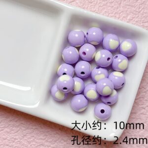 04-light purple / Size is about 10mm, hole diameter is about 2.4mm
