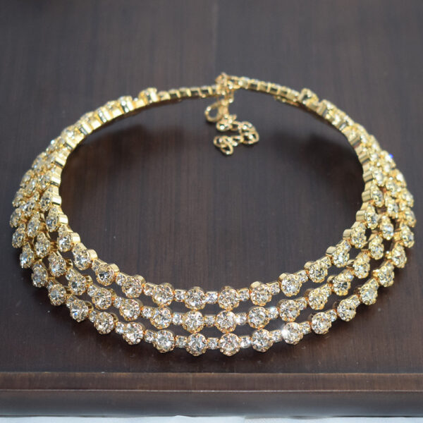 oly-56453b0057e7b298f575925c9d9d333e Wholesale Multi Layer Rhinestone Choker Necklace Crystal Collar Bridal Jewelry Accessory