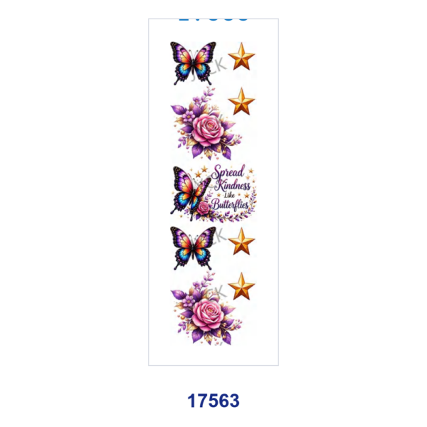 oly-5662d9ee4509e31f9e8a0200fd032607 Wholesale 2/8/16pcs Watercolor Butterfly Crystal Inspirational Floral Pen and Bookmark Stickers UV DTF Wraps