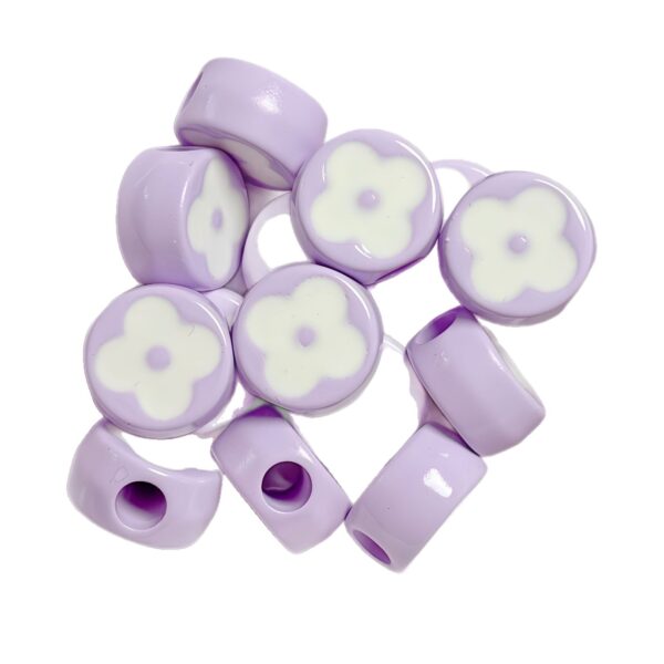 Wholesale Two-Tone Four Leaf Clover Acrylic Beads Oil Drip Painted Large Hole DIY Phone Charm Craft Supply