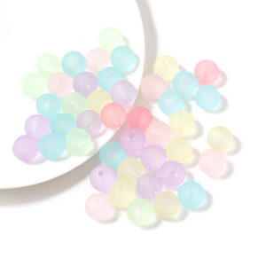 Wholesale 100 Pcs Macaron Frosted Acrylic Loose Beads for DIY Jewelry Bag Charm Car Key Accessory Fashion Gift