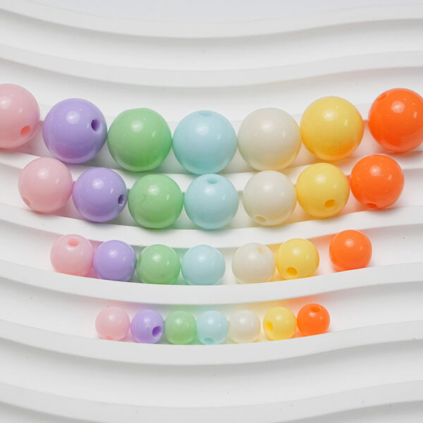oly-5682557ce4542bd46597766479c244b3 Wholesale Colorful Cream Candy Macaron Acrylic Round Beads DIY Bracelet Making Jewelry Accessory Stylish Loose Beads for Boutique Resale