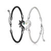 Wholesale Vintage Style Couple Bracelet Black White Dragon Heart Gemstone Metal Jewelry Accessory For Men Women Boutique Resale