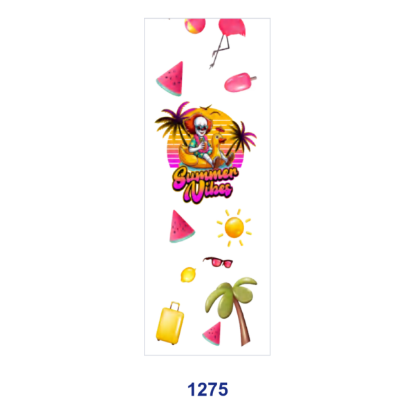 oly-56d4ef8ae269a3c2b252e880efb9af29 Wholesale 2/8/16pcs Retro Summer Vibe Spooky Character Watermelon Palm Tree Sun Luggage Travel Print Pen and Bookmark Stickers UV DTF Wraps OLY Exclusive
