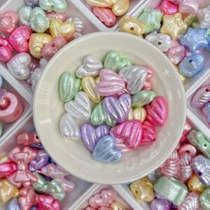 oly-56e451352184048e187eb03ec5ababc9 Wholesale Stylish Acrylic Heart Star Shaped Beads DIY Phone Charm Keychain Craft Supply