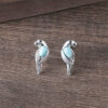 Wholesale Ancient Silver Finish Vintage Turquoise Bird Earring Necklace Set Fashion Jewelry For Party
