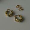 Wholesale Retro Geometric Stainless Steel Zircon Pendant Earrings Fashion Accessory Boutique Resale