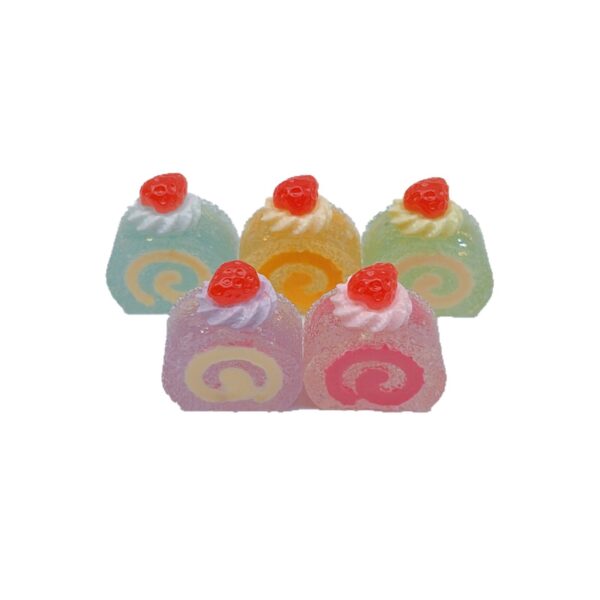oly-5772f8b24ca5592de7ad7cefa75523dd Wholesale Resin Strawberry Swiss Roll Glitter Keychain Hair Clip DIY Cake Charm Fashion Accessory Gift