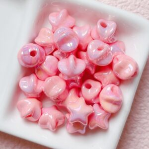 08-bright pink / The size is about 12mm, the hole diameter is about 3mm (sold by piece)