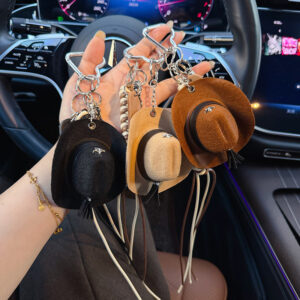 Wholesale Fashion Cowboy Hat Keychain Car Key Ring Bag Charm Decorative Gift For Birthday