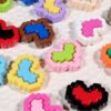 Wholesale Acrylic Heart Frame Charm with Hole for DIY Phone Strap Keychain Bag Charm Boutique Gift Resale