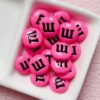 Wholesale Acrylic Red Painted Bean Shaped Loose Beads for DIY Keychain Phone Charm Jewelry Craft Supply