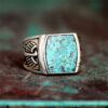 oly-5863a88a6094d4517c387ca277eff3aa Wholesale Alloy Silver Tone Vintage Bohemian Carved Eagle Turquoise Ring Trendy Women S Fashion Jewelry