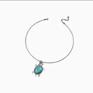 Turquoise turtle necklace-green
