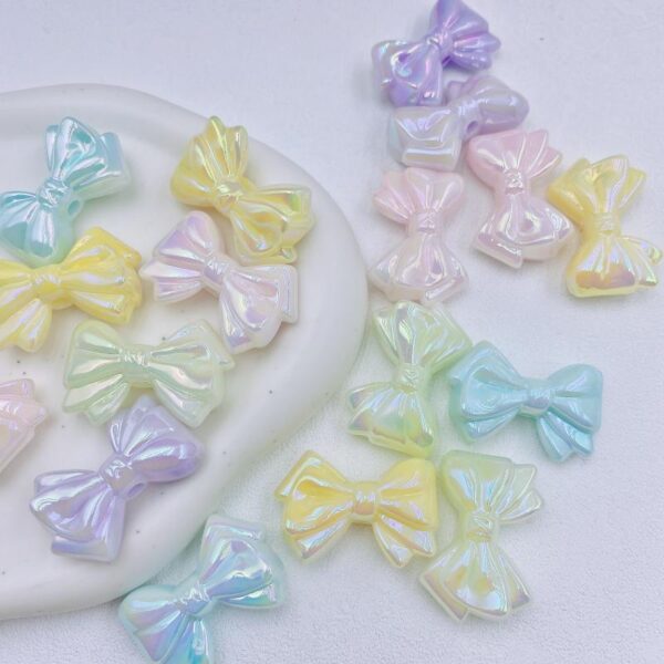 Wholesale Stylish Glow-In-The-Dark Acrylic Bowknot Loose Beads for DIY Phone Chain and Jewelry Making Party Gift Craft Supply