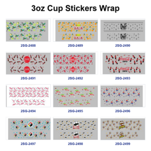 Wholesale 8pcs Citrus Fruit Food Themed Graphic 3oz Cup Stickers Wrap OLY Exclusive