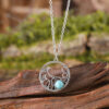 oly-58953aee8b7c51bba9f944e9bc3b373c Wholesale Antique Silver Zinc Alloy Leaf Round Necklace Chinese Retro Turquoise Accent Women S Fashion Jewelry For Boutique Resale