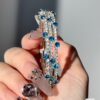 Wholesale Rhinestone Open Bangle Bracelet 3 Row Silver White Bling Cuff Stylish Women S Arm Wrap Trendy Gift And Boutique Resale Jewelry