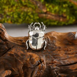Antique silver beetle ring (single)