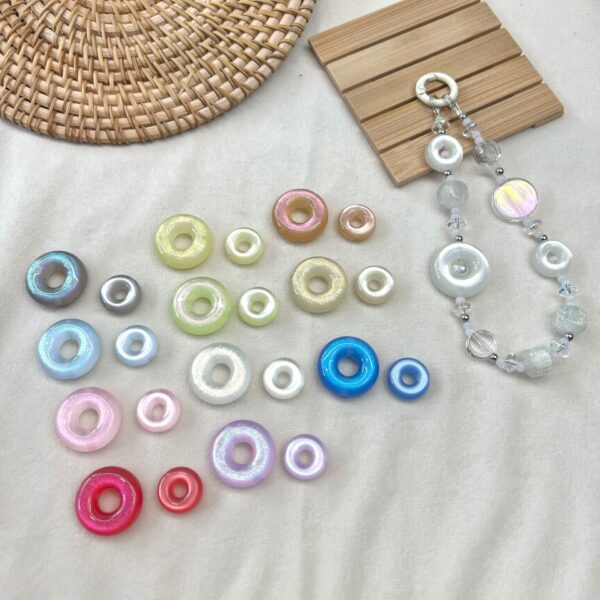 oly-592ec6ed9f21eb87a5f6dc3163c8afd3 Wholesale Resin Cat Eye Donut Loose Beads Double-Sided Starry Light Changing for DIY Jewelry Making Phone Charm Bag Accessory