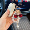 Wholesale Chic Cherry Keychain Bag Charm With Pearl Trim Gradient Red Acrylic Car Key Accessory For Gift And Resale