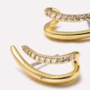 Wholesale Chic Minimalist Rhinestone Clip On Stainless Steel Electroplated Earrings For Women Everyday Fashion Jewelry Accessory