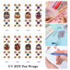 Wholesale 2/8/16pcs Autumn Floral Princess Witch Pattern Pen and Bookmark Stickers UV DTF Wraps OLY Exclusive