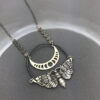 oly-598b09a47b3249baae98751adaef4d4c Wholesale Crescent Moon Moth Pendant Necklace Antique Silver Fashion Jewelry Accessory Gift Resale
