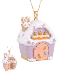 Rabbit Purple House Necklace