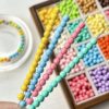 oly-59f07981a9013ce13dd3b7fa7c57746d Wholesale Acrylic Baking Paint Colorful Round Loose Beads for DIY Jewelry Making Phone Charm Bracelet Craft Supply