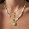 Wholesale Trendy Stainless Steel Pendant Necklace Heart Starfish Sun Design Boutique Resale Accessory