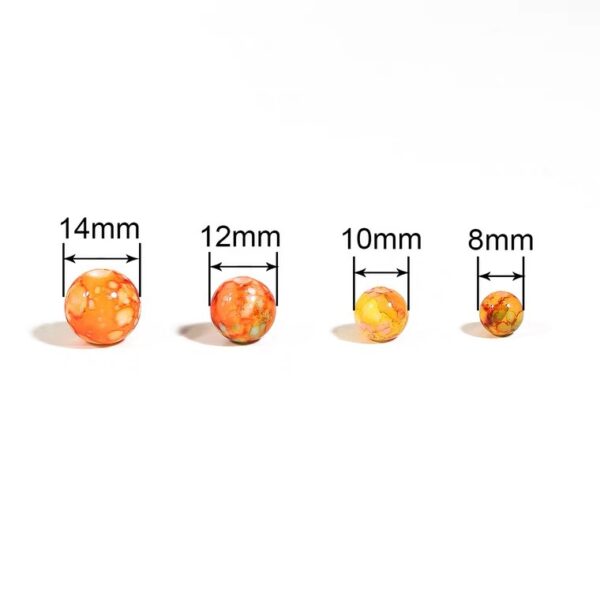 oly-5a3d24308118ae22abb0bbcd2f89fb7a Wholesale Vintage Acrylic Flower Beads 8mm 50pcs Ceramic Look Round Loose Beads for DIY Jewelry Making Fashion Accessory Gift