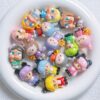 Wholesale Cute Cartoon Silicone Beads UV Plated Loose Beads for DIY Phone Charm Jewelry Making Craft Supply