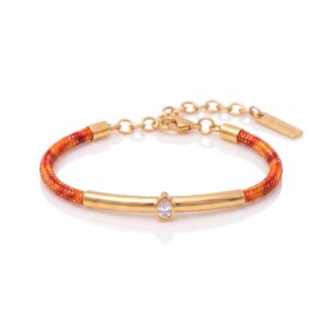 Waterdrop Zircon Orange Rope Bracelet