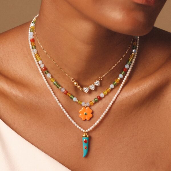 oly-5b37cbde29cf9b77bc884b6327c4585f Wholesale Retro Copper Teardrop Crystal Tassel Necklace Gradient Design Stylish Jewelry Accessory
