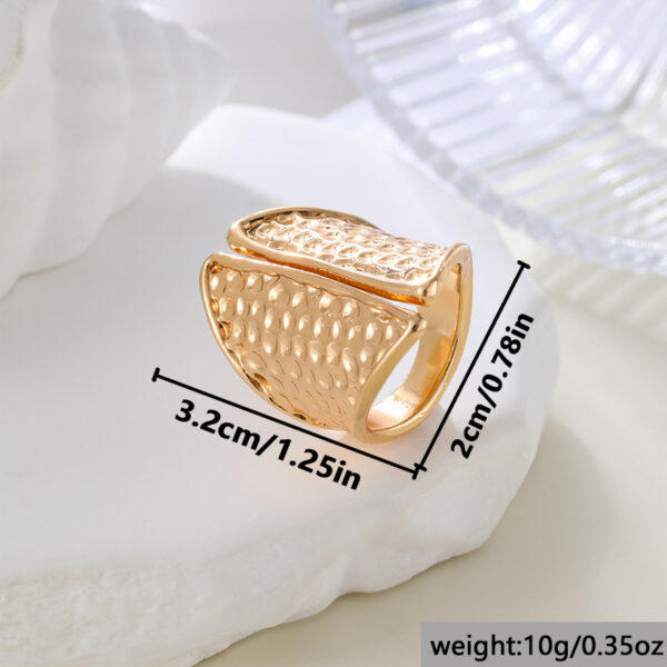 Wholesale Trendy Geometric Alloy Wide Band Ring For Women Men Adjustable Hip Hop Style Jewelry Accessory Boutique Resale