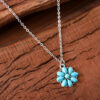 oly-5b9adba7d4fd8d4c799c242e06ff6b88 Wholesale Bohemian Turquoise Flower Necklace Vintage Alloy Pendant Jewelry Accessory For Women