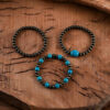 Wholesale Turquoise Beaded Bracelet Set Ethnic Geometric Style Unisex Travel Souvenir Jewelry Accessory