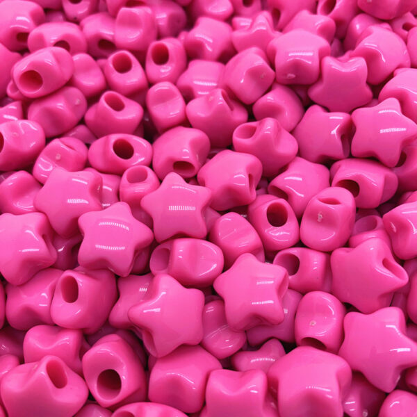 Wholesale Five Point Star Acrylic Loose Beads Red Solid Spacer Beads for DIY Bracelet Making Jewelry Accessory