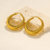 oly-5bc82f7f86f2600e8fa3982005eb3f2c Wholesale Hollow Hoop Titanium Steel Electroplated Earrings For Women Geometric Tone Chic Party Wear Jewelry Accessory