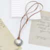 oly-5bcc5b1a743014de536e2a2f43a0a380 Wholesale Electroplated Celtic Knot Round Pendant Necklace With Adjustable Leather Cord Nordic Retro Style Zinc Alloy Fashion Accessory