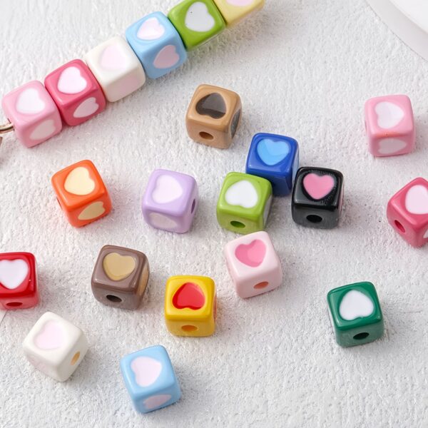 oly-5bf91dfeb5be531618e4b4325b1aa358 Wholesale Stylish Oil Drip Love Cube Acrylic Beads Baked Paint Finish DIY Jewelry Accessory for Phone Charms Keychains