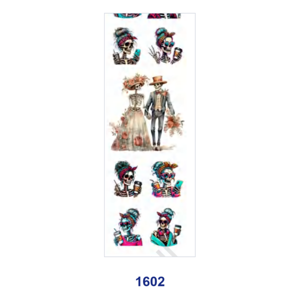 oly-5c0e546937a53b45a6e156560bed6ed1 Wholesale 2/8/16pcs Funny Skeleton Couple Rainbow Quote Print Pen and Bookmark Stickers UV DTF Wraps OLY Exclusive