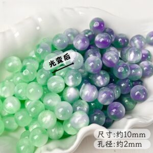 01-green / Size is about 10mm, hole diameter is about 2mm