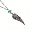 oly-5c53a88a368a949efa5a791bf38c3e92 Wholesale Vintage Distressed Angel Wing Pendant Necklace With Green Gemstone Fashion Jewelry Accessory Gift For Women Boutique Resale