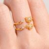 oly-5c55a1e024f1e80f9cdc65d2118b04f0 Wholesale Stainless Steel Electroplated Animal Open Ring With Squirrel Butterfly Dog Patterns Unisex Jewelry Accessory For Everyday Wear