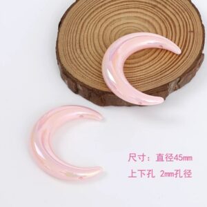 17 - top & bottom hole - light pink / Size is about 35 * 47mm, aperture is about 2.9mm