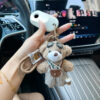 oly-5c94c51ddb7795aef1f38e753477aee0 Wholesale Cute Plush Bear Keychain Wearing Glasses And Striped Overalls Adorable Stuffed Car Key Accessory Chic Bag Charm For Birthday Gift