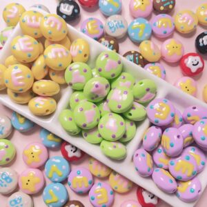Wholesale Acrylic Glow in the Dark Hand Painted Heart & Star Loose Beads for DIY Phone Charm Keychain Bracelet Making - Fashion Accessory