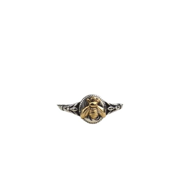 Wholesale Distressed Alloy Electroplated Vintage Bohemian Two Tone Honey Ring Women S Fashion Jewelry Gift